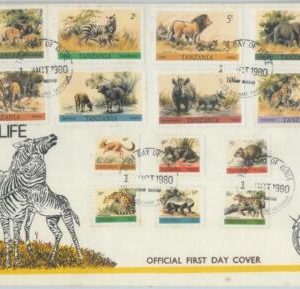 82267 -  TANZANIA  - Postal History -  FDC COVER  1980 Wildlife ANIMALS Lions