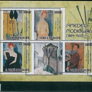 M005 Sao Tome e Principe - ERROR = MISPERF SHEET:  Modigliani, ART, PAINTINGS