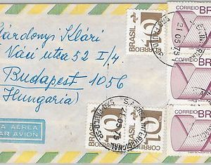 56456  -   BRAZIL -  POSTAL HISTORY:  COVER to  HUNGARY 1975