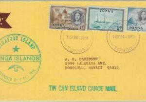 89195 - TONGA - POSTAL HISTORY - COVER to USA HAWAII 1966 PAQUEBOT Canoe Mail