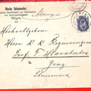 aa0656 - RUSSIA Latvia - POSTAL HISTORY -  Cover RIGA