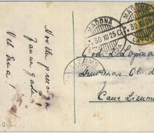 69012 - LATVIA - POSTAL HISTORY -  POSTCARD from MADONA to LIZUMS  1925