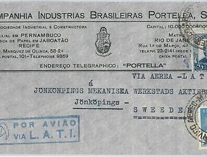 58533 -  BRAZIL  - POSTAL HISTORY: AIRMAIL COVER to SWEDEN  18.04.1941 - LATI !!