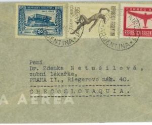 aa3042 -  ARGENTINA  - POSTAL HISTORY - Airmail  COVER to CZECHOSLOVAKIA  1945