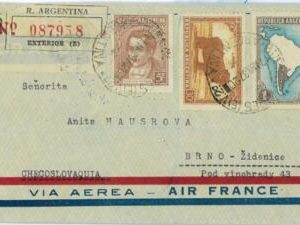 aa3039 -  ARGENTINA  - POSTAL HISTORY - Registered COVER to CZECHOSLOVAKIA  1937