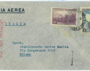aa3046 - ARGENTINA - POSTAL HISTORY -  AIRMAIL COVER to ITALY  Air France 1938
