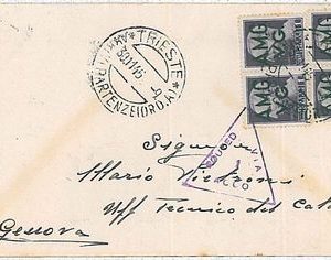 TRIESTE VENEZIA GIULIA - AMG VG:  storia postale - BUSTA: ROUTED via ACCO 1 1946