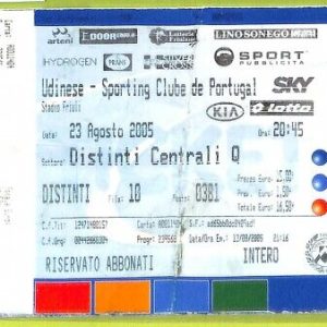 C1588-Vecchio BIGLIETTO PARTITA CALCIO2005 UDINESE VS SPORTING CLUBE DE PORTUGAL