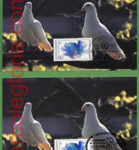 ag7297 - GERMANY - Set of 2 pieces MAXIMUM CARD - 20.06.1986 - BIRDS,PIGEONS