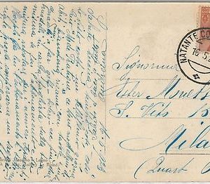 53245  - REGNO- Storia Postale: CARTOLINA con annullo NATANTE: COLICO / COMO 30