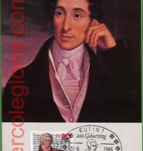 ag7254 - GERMANY -  MAXIMUM CARD  - 1986 -  Carl Maria von Weber, MUSIC