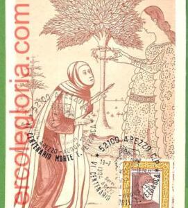 32724 - ITALY -  MAXIMUM CARD  -  Religion PETRARCA Letterature