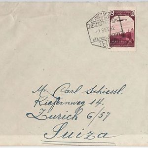 MARRUECOS Español Morocco - HISTORIA POSTAL: CARTA de TETUAN para SUIZA  1952