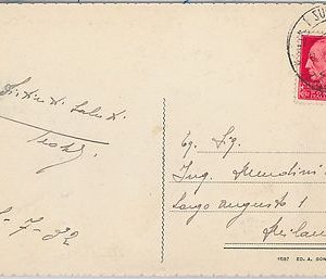 REGNO -  CARTOLINA con annullo NATANTE: SERVIZIO POSTALE su Lago MAGGIORE 1932