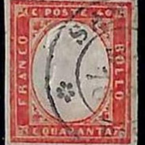 94708i - ANTICHI STATI: Sardegna -  Sass # 16Fa - USATO 4 bordi