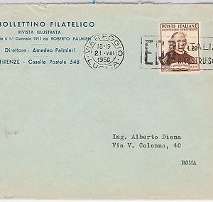 ITALIA REPUBBLICA: storia postale - Busta con annullo ERP VIAREGGIO - 1950