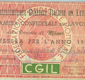 87216 -  TESSERA D'EPOCA - CGIL  Milano FIOM 1950