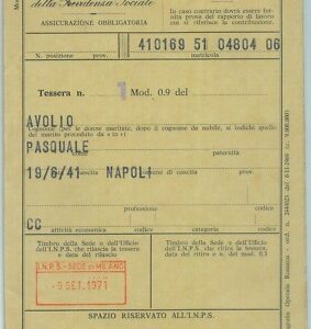 87229  -  Documento  TESSERA D'EPOCA - Istituto PREVIDENZA SOCIALE INPS 1976