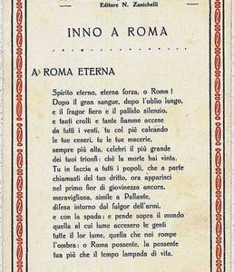 CARTOLINA d'Epoca ROMA citta' - INNO A ROMA