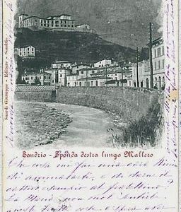 CARTOLINA d'Epoca SONDRIO citta'  -  LUNGO MALLERO 1906