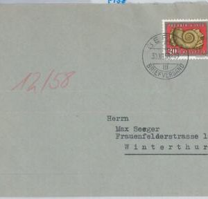 65724 - SWITZERLAND - POSTAL HISTORY: Pro Patria  on COVER 1958 - Fossils