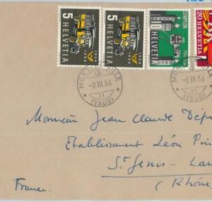 65720 - SWITZERLAND  - POSTAL HISTORY:  COVER   1956 - TRANSPORT road safety