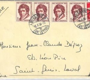 65721 - SWITZERLAND - POSTAL HISTORY: Pro Patria  on COVER 1956 butterlfies