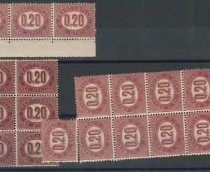 66146 -  ITALIA REGNO - SEGNATASSE Sassone TS 3 + 3a : LOTTO  18 francobolli **
