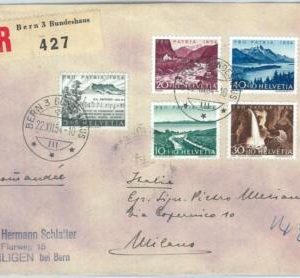 70141 - SWITZERLAND -  POSTAL HISTORY - REGISTERED COVER to ITALY 1954 - Patria