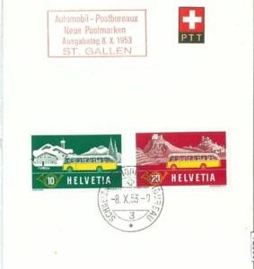 72066 - SWITZERLAND - POSTAL HISTORY -  FDC on official post PAPER 1953