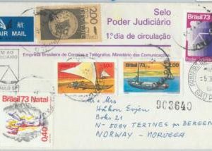 81760 - BRAZIL - POSTAL HISTORY -  FDC  COVER to NORWAY  1973  - Law
