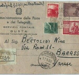 72031 - Repubblica - Storia Postale  - BUSTA RACCOMANDATA con etichetta SPECIALE