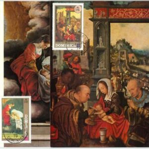 63880 -  DOMINICA - POSTAL HISTORY:Set of 2 MAXIMUM CARD 1975 -  art CHRISTMAS
