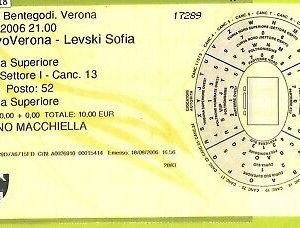 C1618- Vecchio BIGLIETTO PARTITA CALCIO 2006 CHIEVO VERONA VS LEVSKI SOFIA