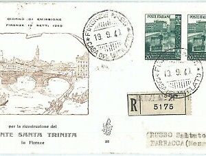 72033 - Repubblica - Storia Postale  - Sass. 613 doppio Busta FDC RACCOMANDATA