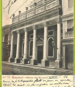 af2370 - ECUADOR - Vintage Postcard - Guayaquil - Banco  - 1908