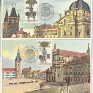 63863 - CZECHOSLOVAKIA - POSTAL HISTORY: set of 2 MAXIMUM CARD 1970 Architecture