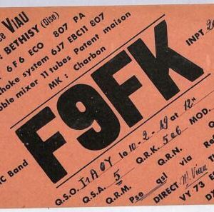 ad9069 - FRANCE - RADIO FREQUENCY CARD   - 1949