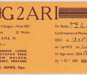 ad9080 - GREAT BRITAIN - RADIO FREQUENCY CARD - England - 1947