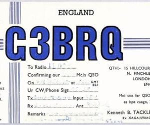 ad9103 - GREAT BRITAIN - RADIO FREQUENCY CARD - England - London - 1950