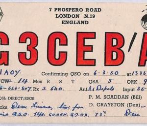 ad9101 - GREAT BRITAIN - RADIO FREQUENCY CARD - England - London - 1950