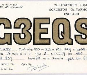 ad9118 - GREAT BRITAIN - RADIO FREQUENCY CARD - England - 1949