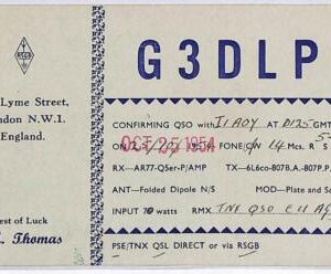 ad9124 - GREAT BRITAIN - RADIO FREQUENCY CARD - England - 1954