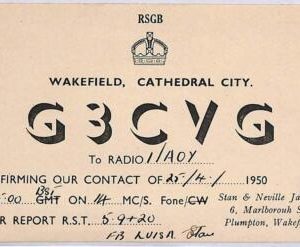 ad9125 - GREAT BRITAIN - RADIO FREQUENCY CARD - 1950