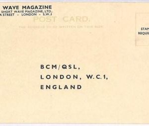 ad9127 - GREAT BRITAIN - RADIO FREQUENCY CARD - England