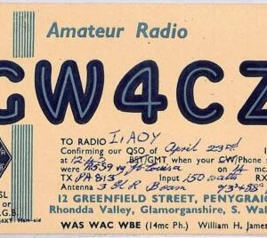 ad9130 - GREAT BRITAIN - RADIO FREQUENCY CARD -  1950