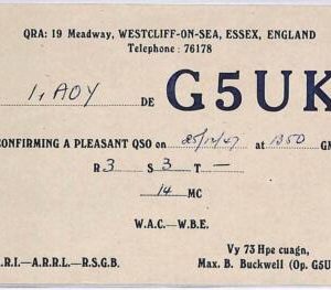ad9133 - GREAT BRITAIN - RADIO FREQUENCY CARD - England - 1947