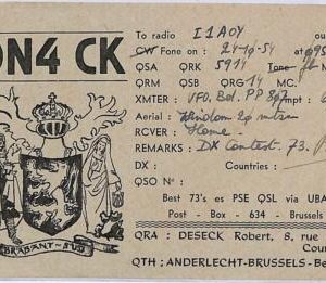 ad9003 - BELGIUM - RADIO FREQUENCY CARD - Brussels - 1951