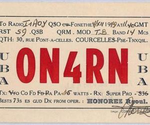 ad8999 - BELGIUM - RADIO FREQUENCY CARD - 1949