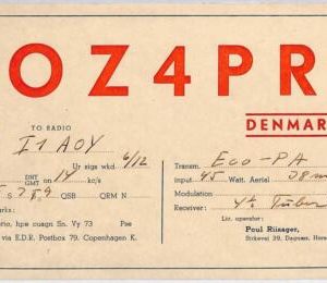 ad9011 - DENMARK - RADIO FREQUENCY CARD -  1950's